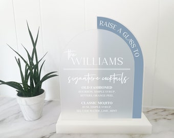 Personalized 2-Layer Acrylic Arch Bar Sign | Half Arch | Wedding | Raise a Glass | Boho | Minimalist | Classic
