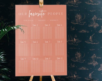 Personalized Acrylic Seating Chart for Wedding | Alphabetized | 96-144 Guests | 10+ Tables | Acrylic Wedding Signage | Wedding Reception