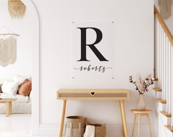 Personalized Acrylic Family Initial Wall Decor | 20"W x 28"H | Floating Wall Decor | Housewarming | Home Decor | Family Name | Mother's Day