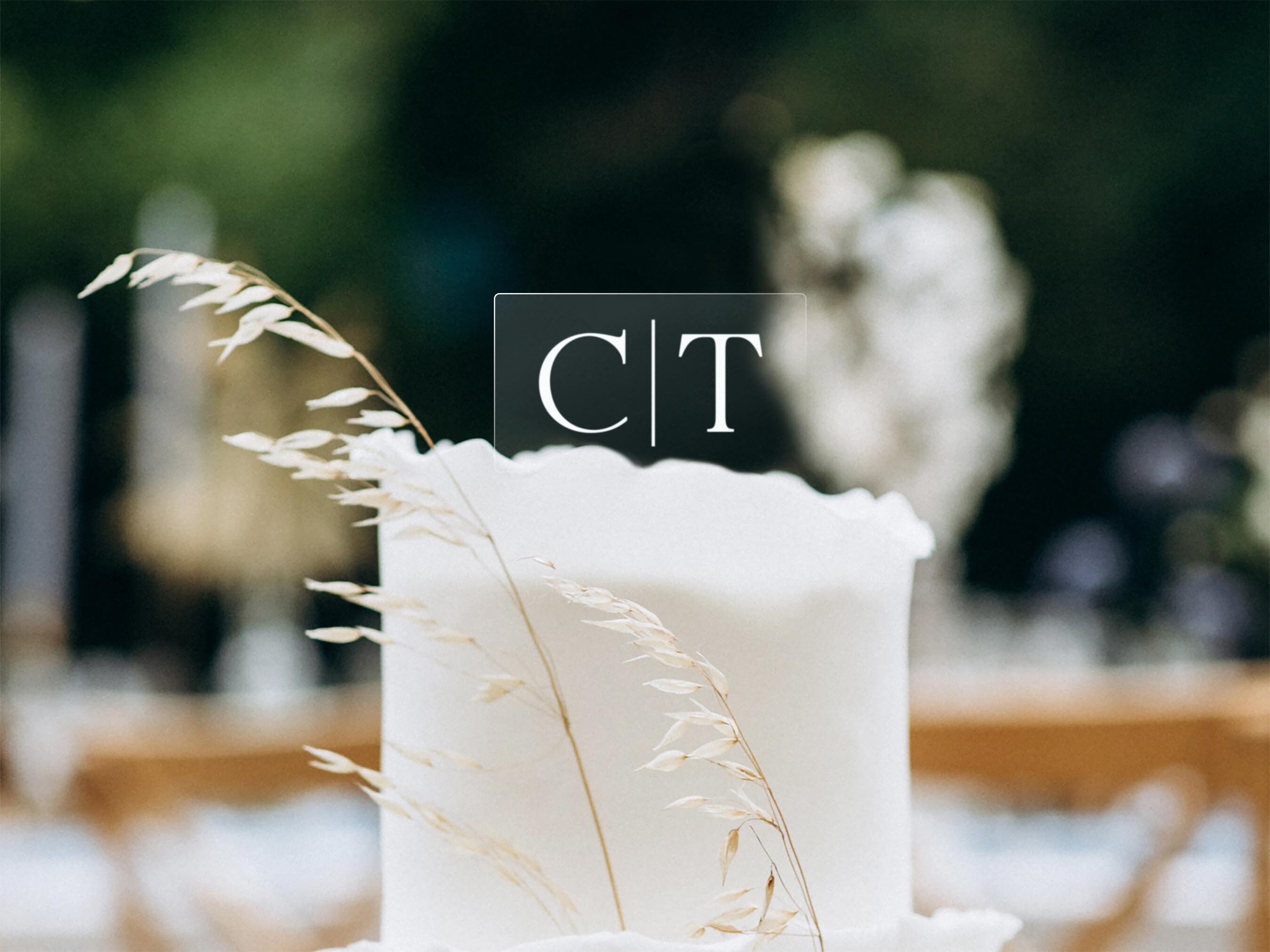 Rectangular Cake Topper Personalized Clear Acrylic Wedding Cake Topper | Rectangle | Couples ...