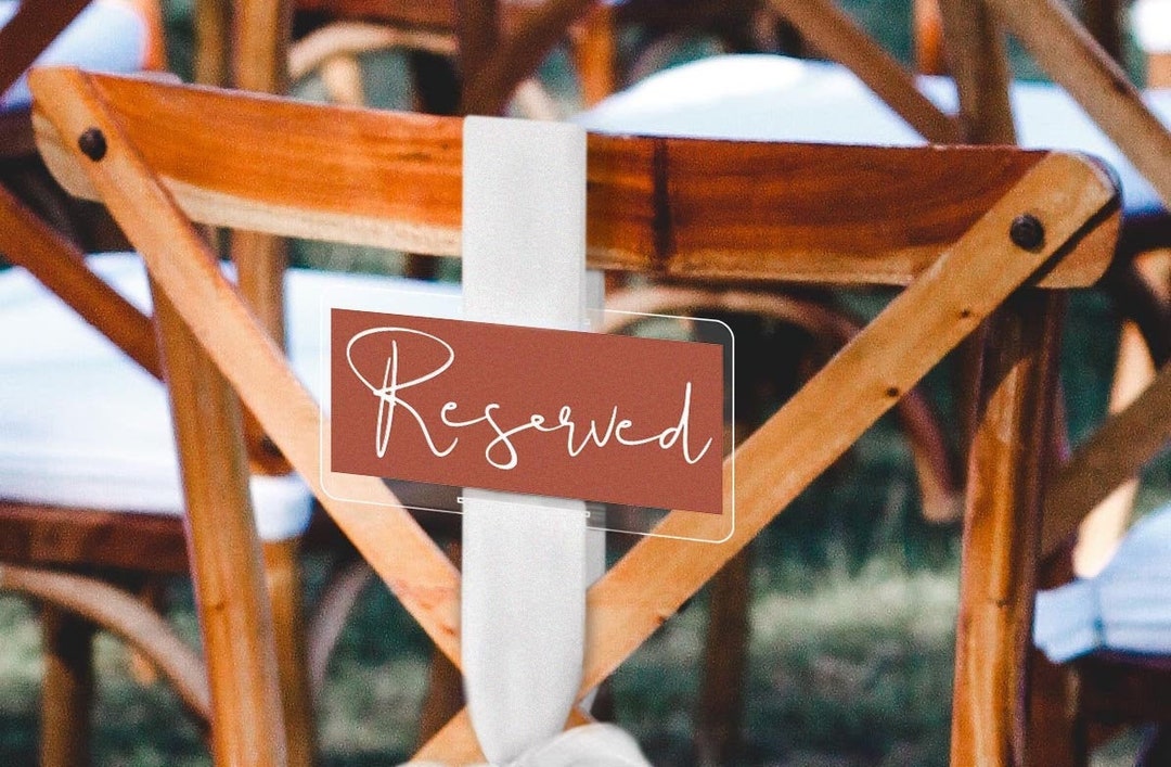 Reserved Seat Sign Wedding Ceremony Minimal Classic VIP Seating Wedding