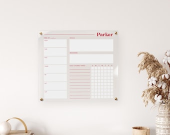 Personalized Acrylic Chore Chart for One – Custom Family Task Board, Kids Responsibility Chart, Wall Organizer by Toaste x Amber Massey