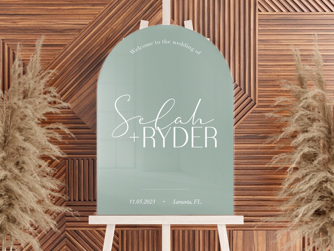 Personalized Acrylic Arch Welcome Sign | Wedding Ceremony | Minimal ...