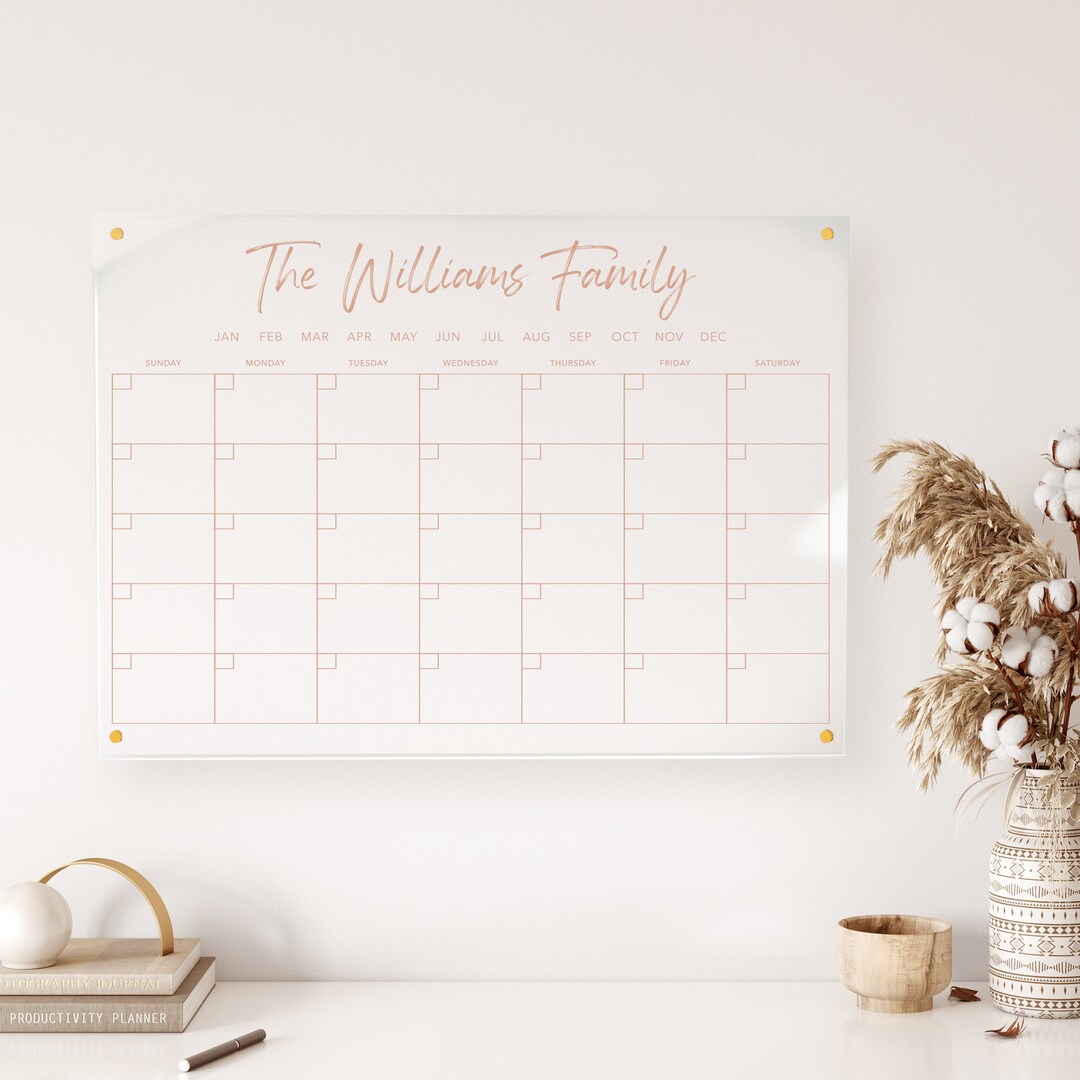 Personalized Acrylic Calendar | Floating Wall Decor | Housewarming Gift ...
