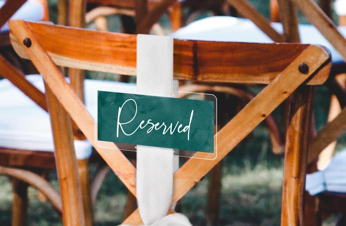 Reserved Seat Sign | Classic Wedding | Watercolor | Colorful | Artsy ...