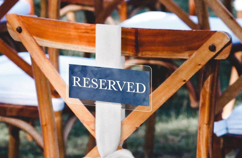 Reserved Seat Sign | Classic Wedding | Watercolor | Colorful | Artsy ...
