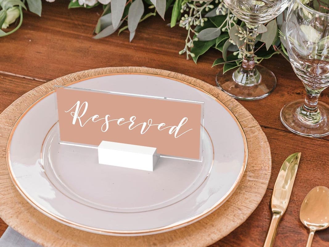 Acrylic Watercolor Reserved Table Sign | Minimalist Wedding Reception ...