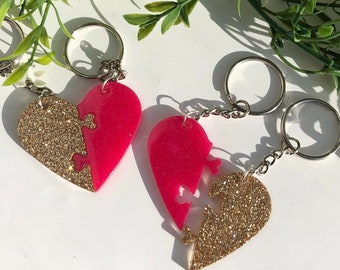 Resin Heart Keychains