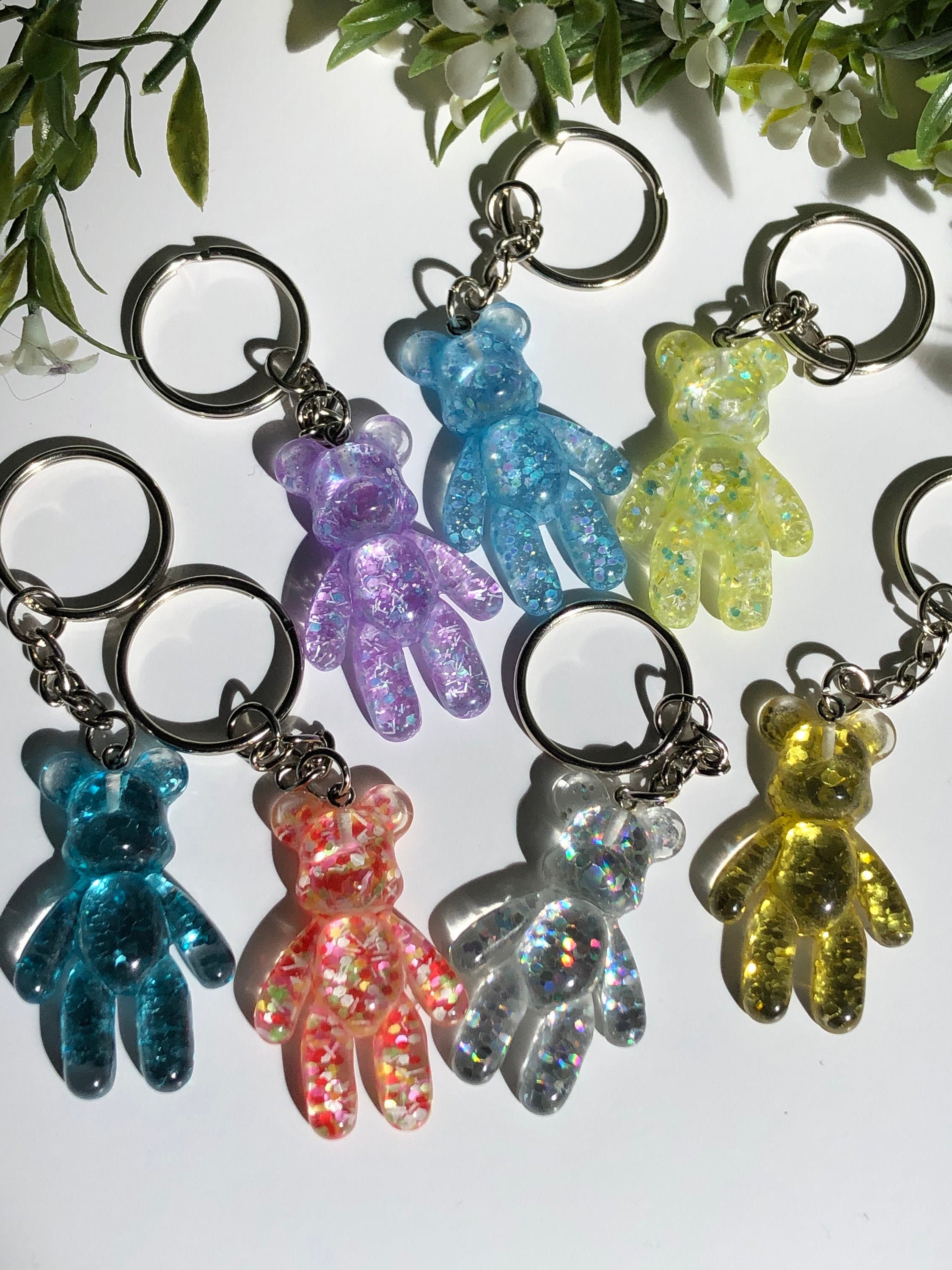Resin Bear Keychain Etsy