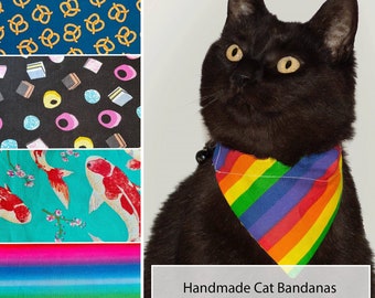 Over Collar Cat Bandana- Orgullo LGBTQ arco iris - regalo del dueño de la mascota - pañuelo de mascota jubileo - gato del orgullo