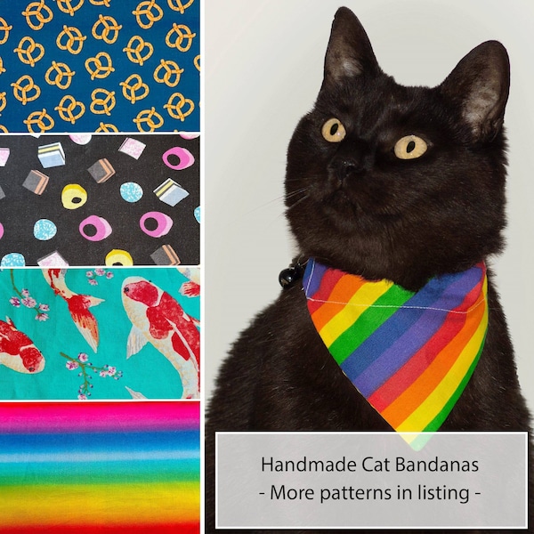 LGBTQ Katzen Bandana - Regenbogen - LGBTQ Katzen Bandana - Haustier Besitzer Geschenk - Jubiläum Haustier Halstuch - Pride Katze