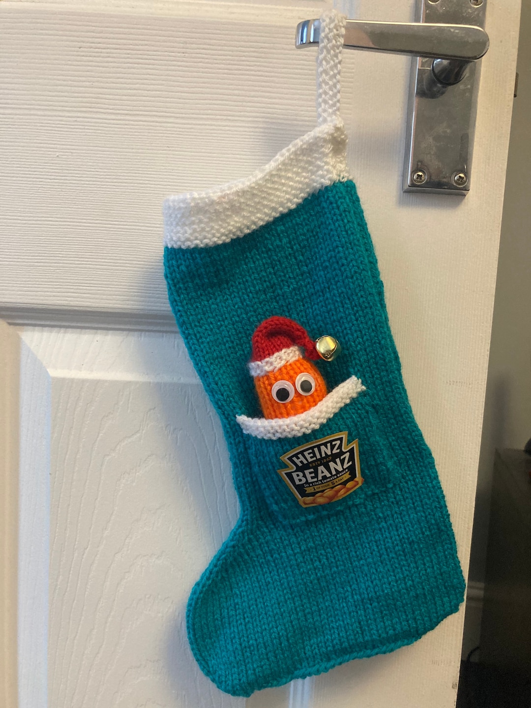 Hand Knitted Baked Bean Gift Christmas Stocking Novelty Secret Etsy UK