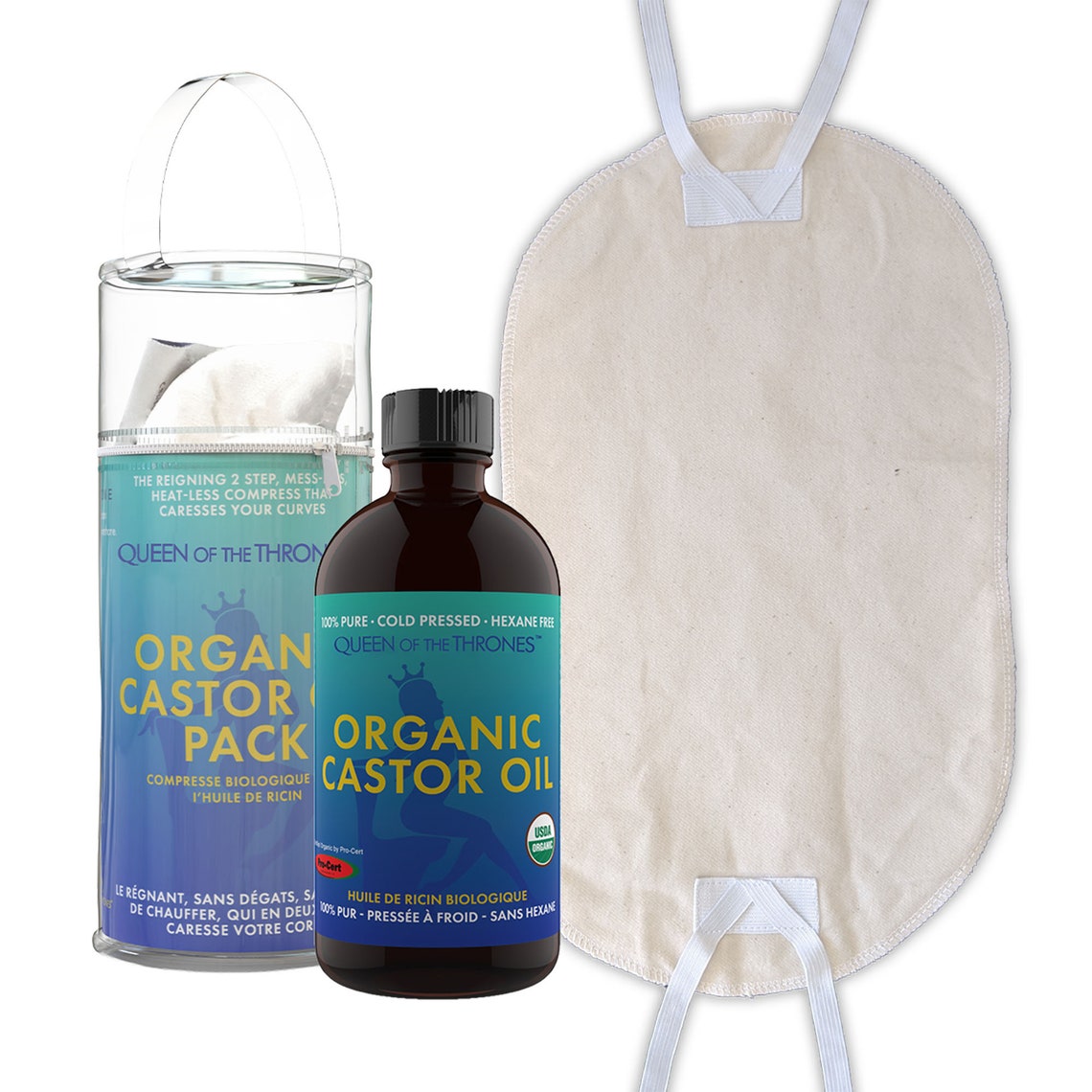 Castor Oil Kit with 500ml 100ml Oil Compress Eye Mask Etsy