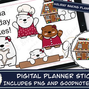 OLIVIA Loves HOLIDAY BAKING Digital Planner Stickers, Gingerbread, Baking, Sugar cookies, Cookies, Hand Drawn Digital Clip Art