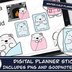 OLIVIA IS COLD! Digital Planner Stickers, Cold, Freezing, Ice Block, Snow, Hand Drawn Digital Clip Art