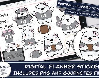 Olivia loves Football!! DIGITAL PLANNER STICKERS, football, American football, nfl planner stickers