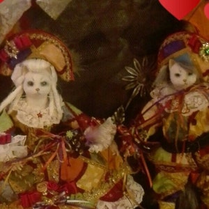 dolls cats commedia dell arte venetian pinocchi fate gnomes goblins and witches in porcelain biscuit of high value for unique pieces