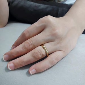 14K Solid Gold Bamboo Design Stackable Ring, 9K Gold Chunky Ring, 10K Thick Gold Bone Ring, Dainty Bamboo Pattern 9K Solid Gold Wedding Band