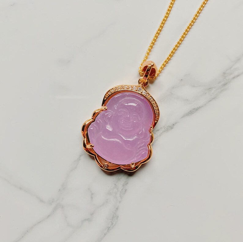 Purple jade buddha pendant Clearance