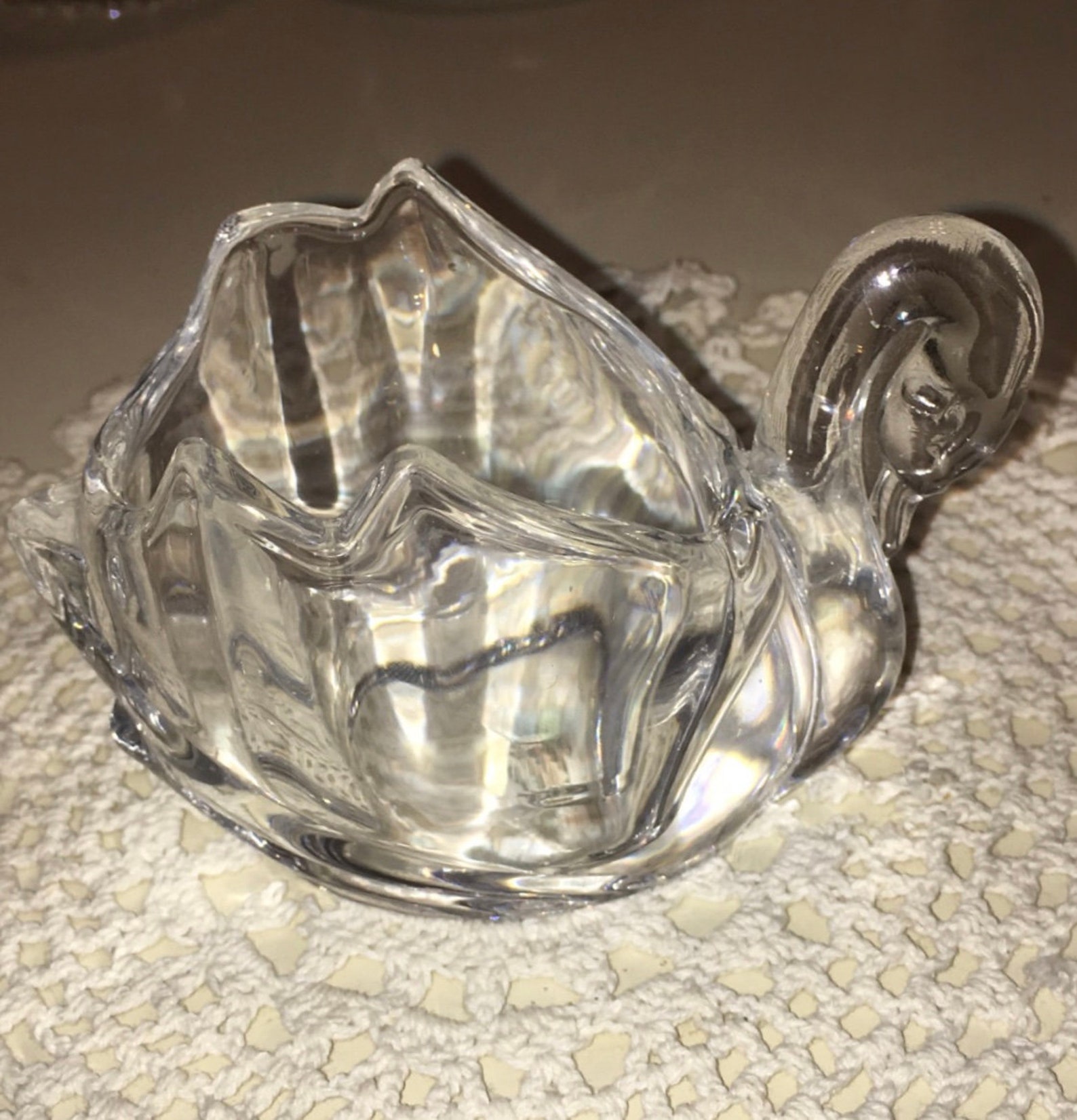 Shannon Crystals by Godinger Swan Tea Light Votive Candle Etsy