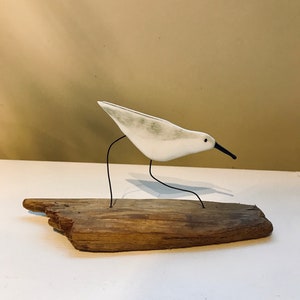 Glass Bird on Driftwood - Glass Bird Sculpture - Driftwood Sculpture - Perfect Gift Idea