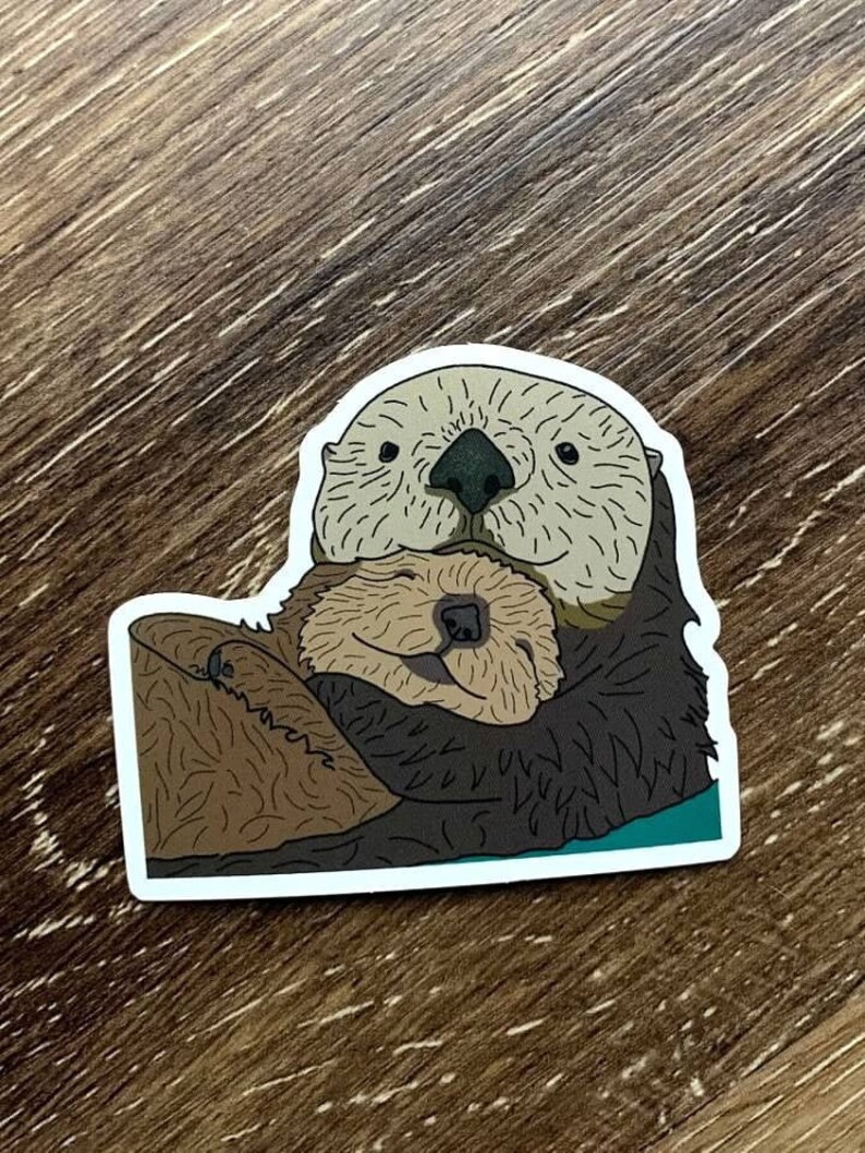 vinyl otter sticker waterproof sticker canadian sticker etsy