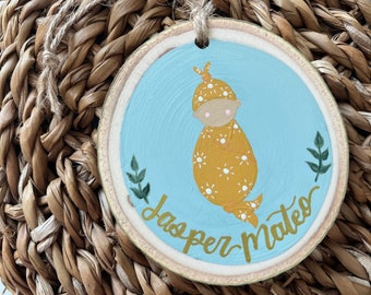 Birth Announcement Ornament | New Baby Gift | Baby’s First Christmas Ornament | Baby Ornament | Handpainted Baby Ornament | Baby Stat Orname