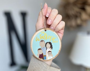 Family Portrait Ornament | Family Ornament | Family Portrait | Hand Painted Ornament | Christmas Family Ornament | Ornament | Personal  Gift