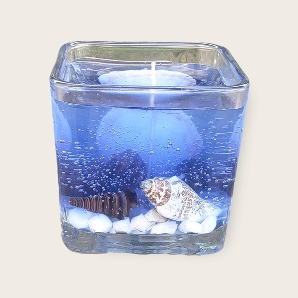 Highly Scented Candles| Gel Candle in beautiful reusable glass. Makes a great gift for any occasion | Gel candle wax | Ocean Gel Candle