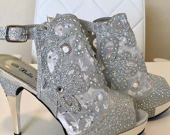 sparkly heels pumps