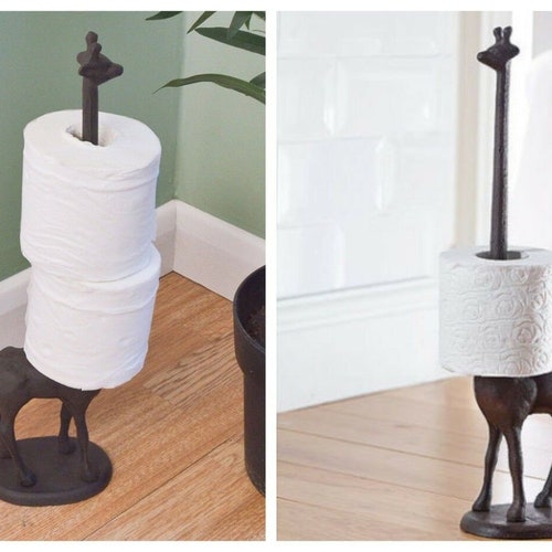 Cast Iron Toilet Roll Holder Giraffe Ornament Bathroom Free Etsy UK