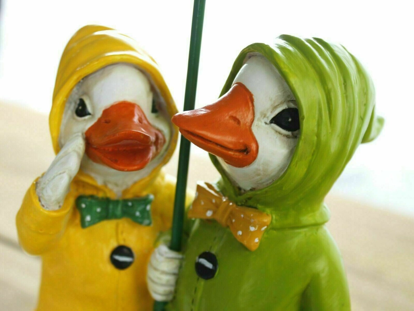 Duck Garden Ornament Couple Love Statues Umbrella Outdoor Etsy UK