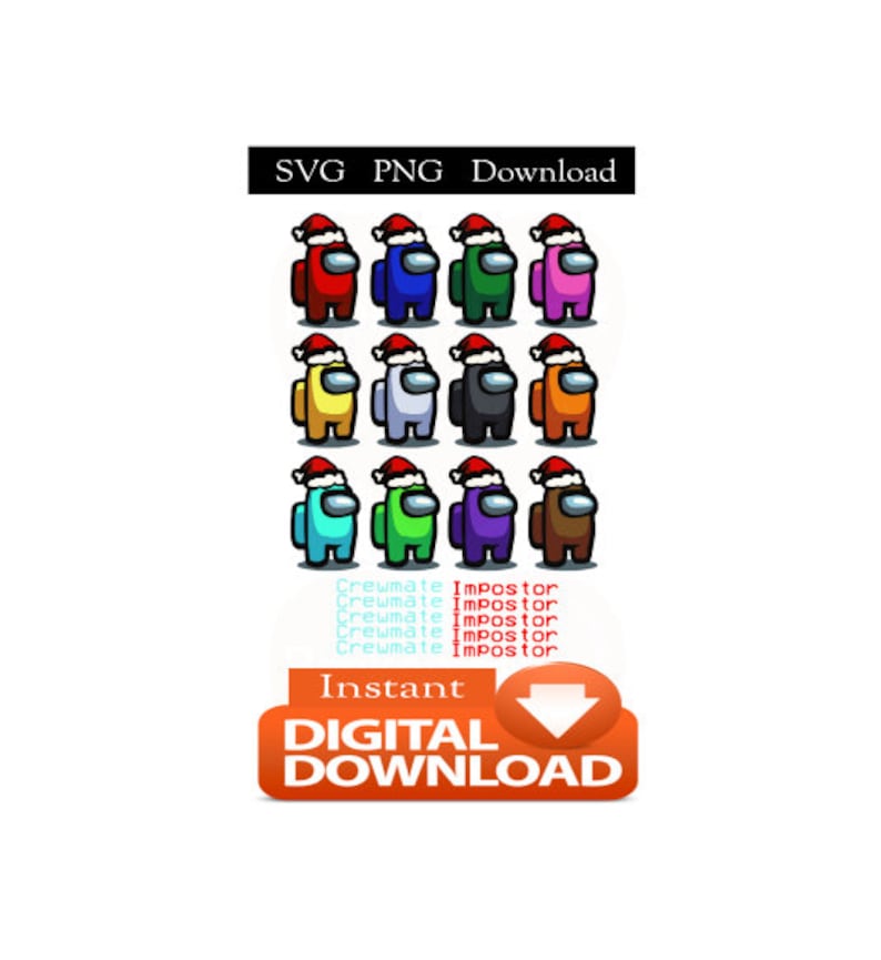 Download Christmas Among Us SVG all colors Crewmate Imposter Cricut ...