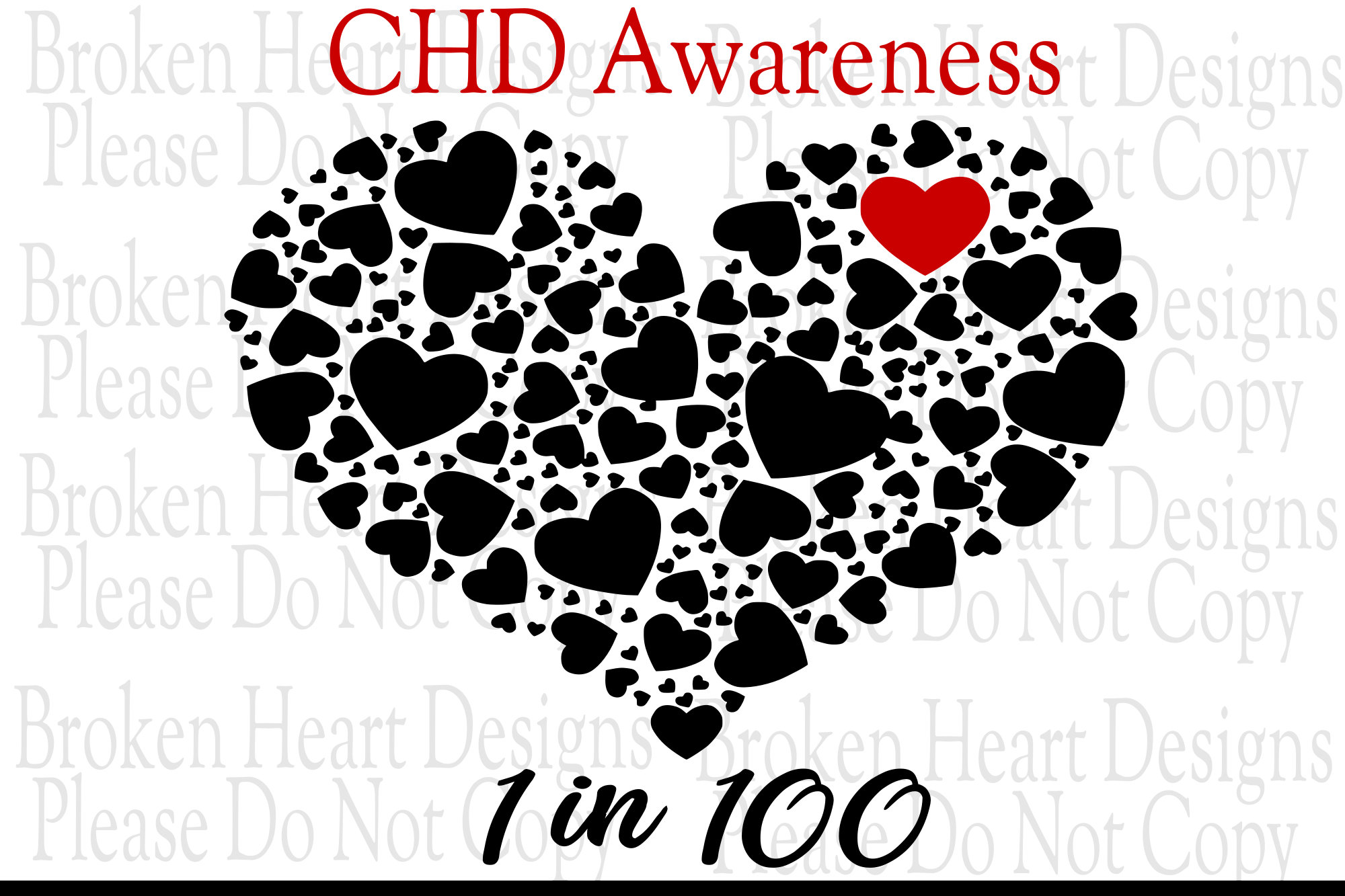 CHD Awareness Svg & Png, 1 in 100, Cricut, Layered Svg, Heart Warrior