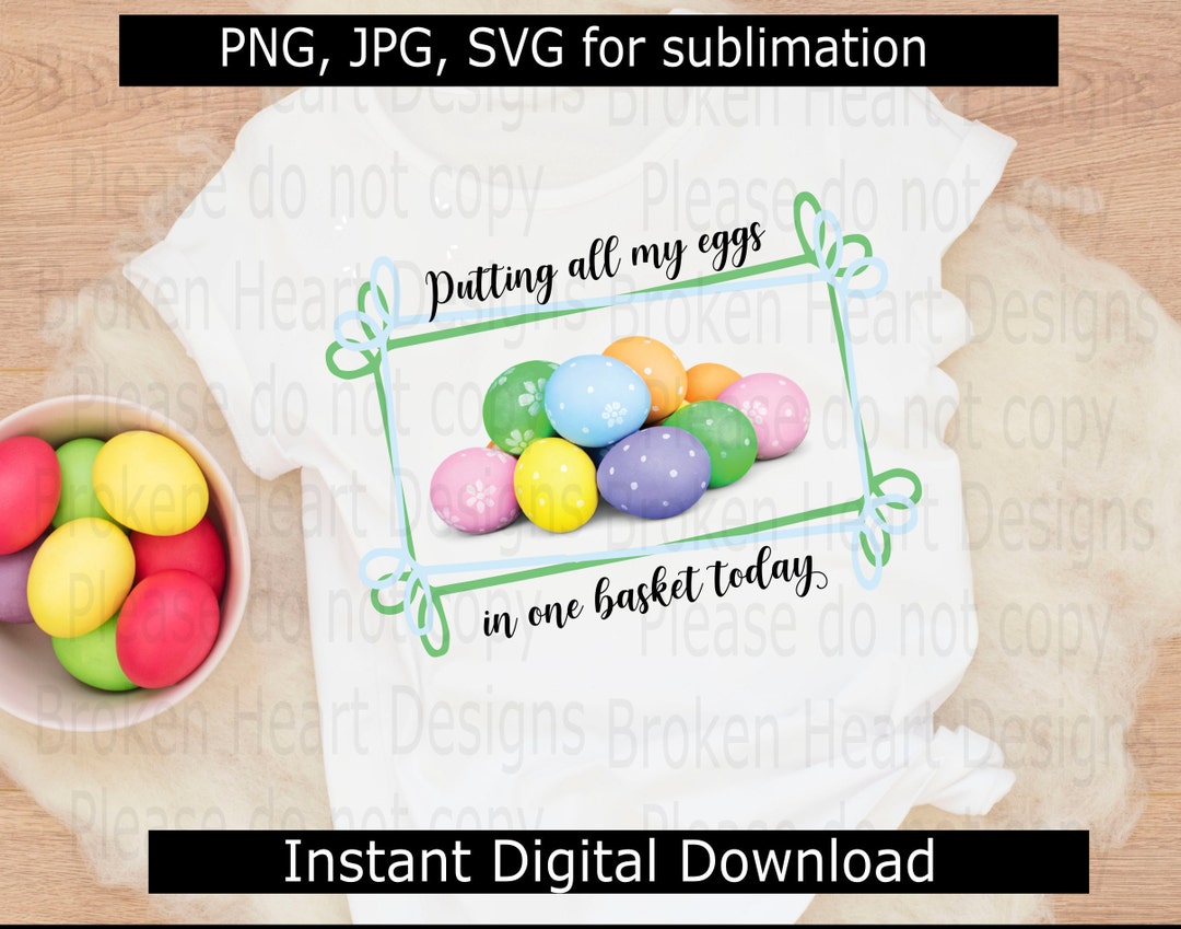 Easter Eggs in Basket Png Jpg Svg Download for Sublimation - Etsy
