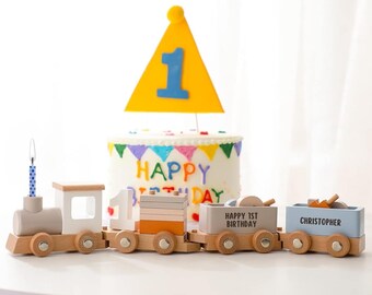 ¡OFERTA! Tren personalizado de regalo para niño pequeño, regalo de primer cumpleaños, regalo de tren de cumpleaños, regalo de primer cumpleaños para niño, regalo para sobrino, regalo personalizado