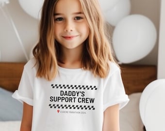 Papas Support Crew Shirt für KinderMarathon Support Daddy Mommy Kundengerechtes T-Shirt für Kinder Support Shirt Jubeln Shirt