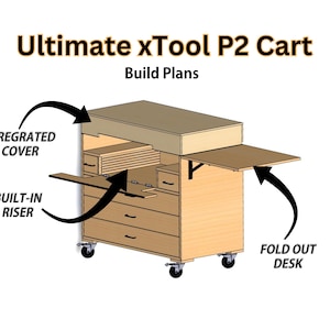 xTool P2 カスタム カート ビルド プラン xTool カート (ライザー付き) デジタル ダウンロード PDF ビルド プラン