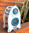 Personalized Montessori Wooden Rocket Ship Custom Engraved Name Sensory Toy for Toddler Educational Gift for 1st Birthday Toddler Gift Idea