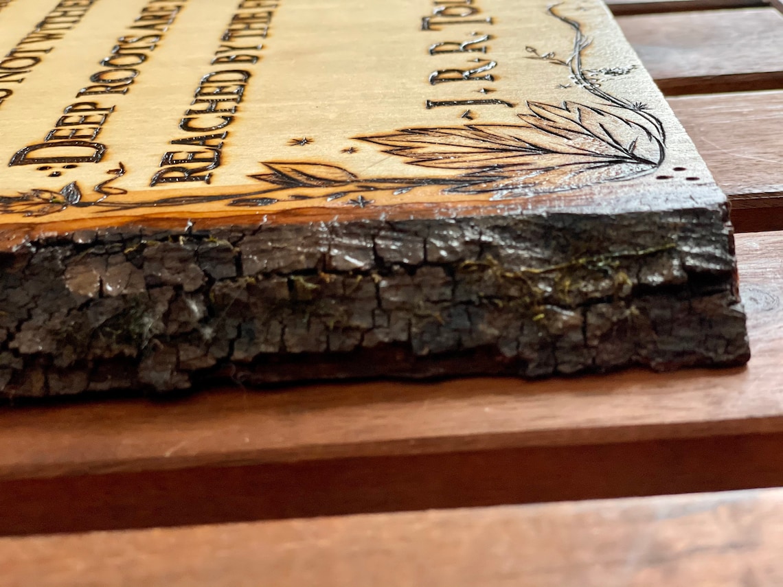 Lord of the Rings Wood Burned Art J.R.R Tolkien Quote Wall Etsy