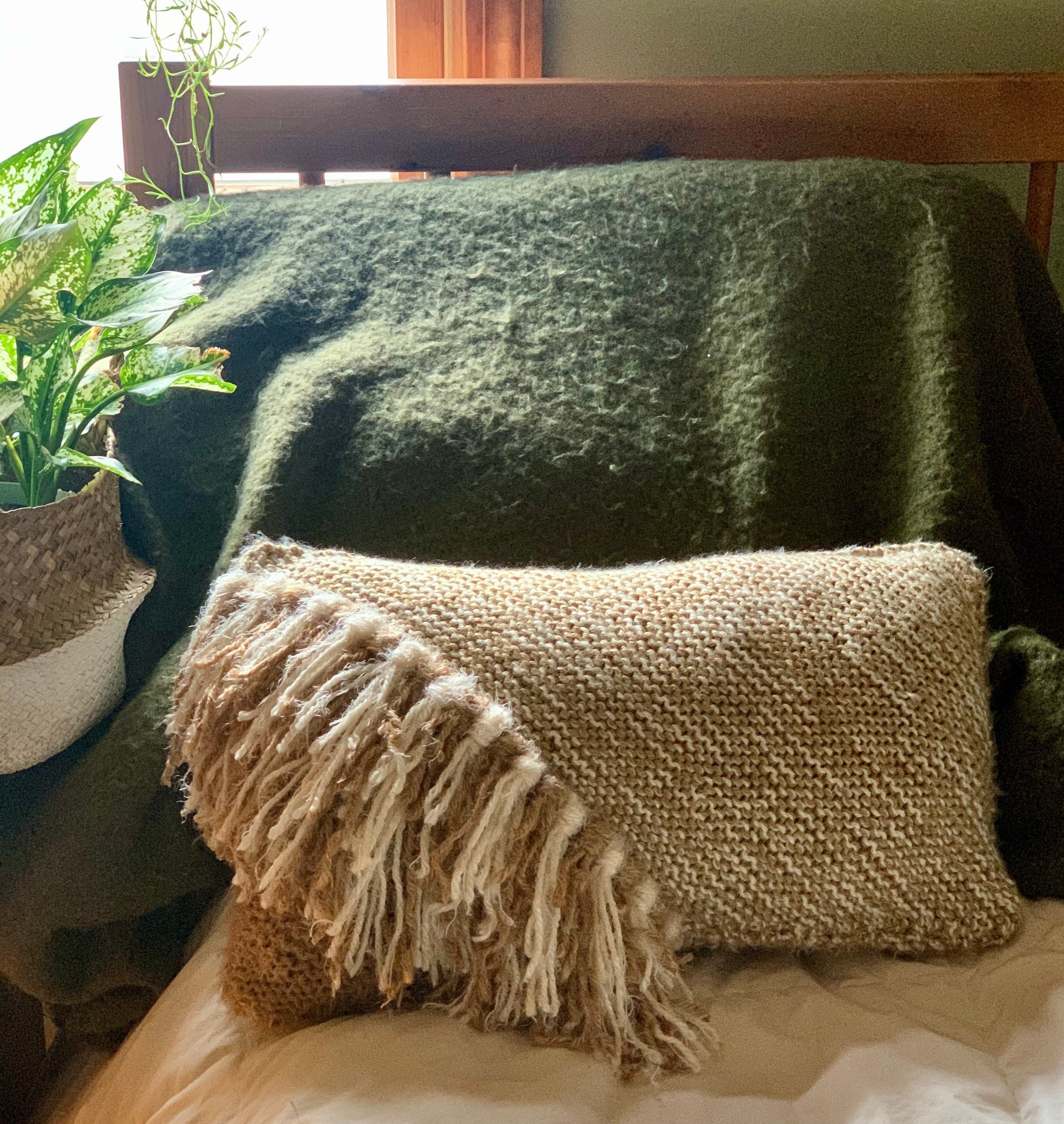 Boho Fringe Throw Pillow Decorative Lumbar Pillow Natural Etsy