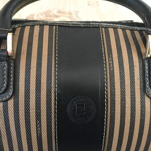 Vintage FENDI Pequin Stripe Vinyl Clutch Flap Hand Bag, EXCELLENT!!!