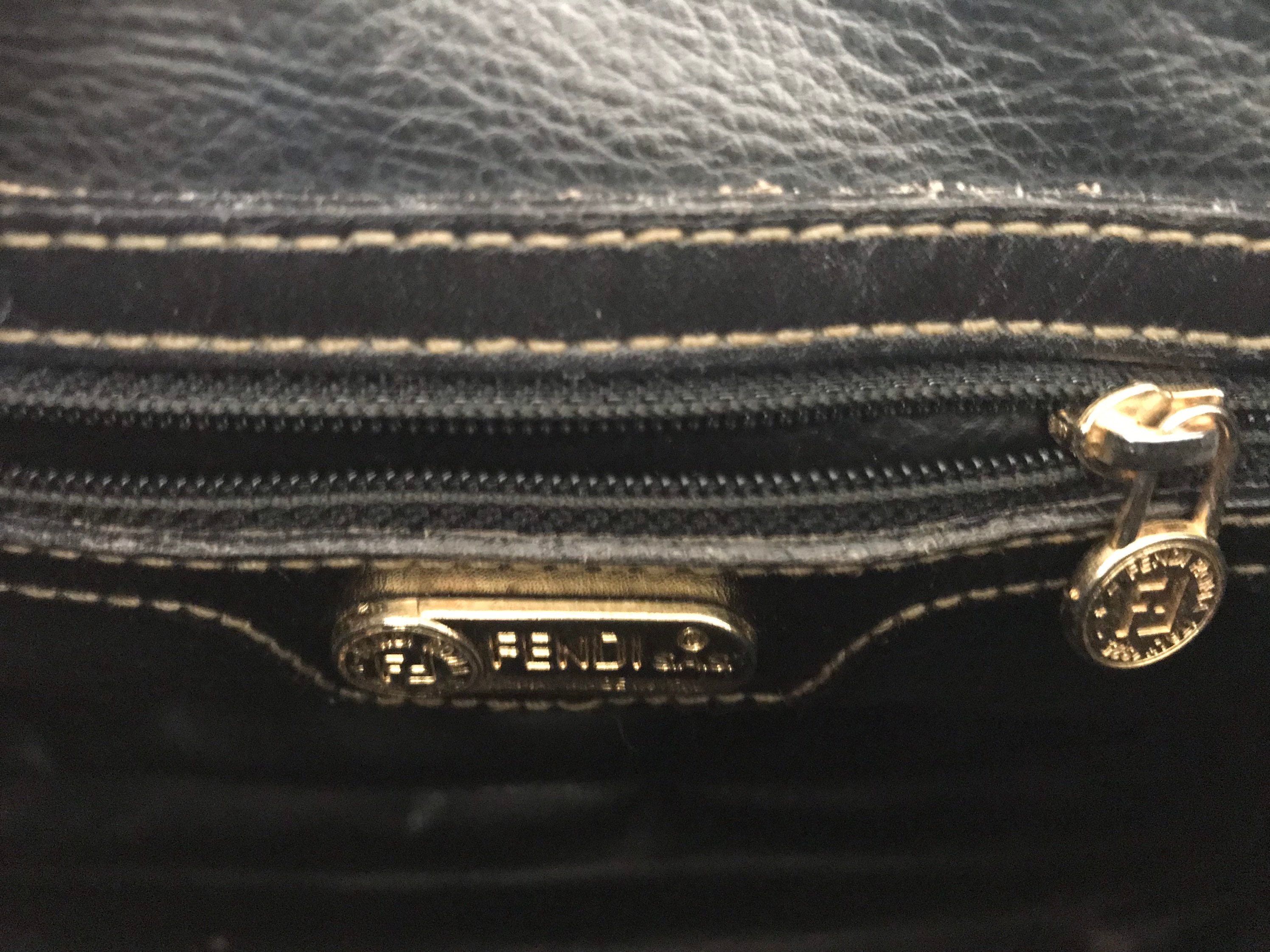 Fendi Vintage Pequin Stripe Black Boston Speedy Handbag EXTREME WEAR READ
