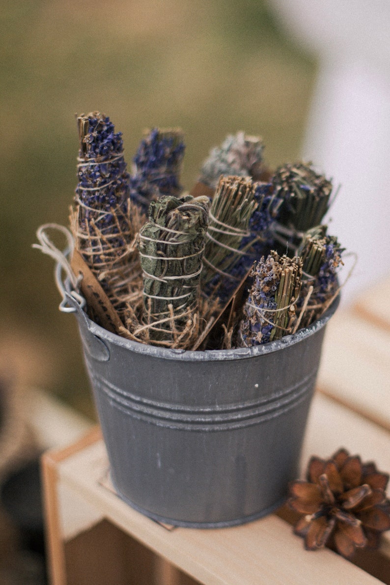 Natural incense levander sage or wormwood bundles