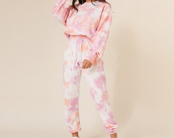 Jenni Women's Tie-Dyed Loungewear Set, Created for Macy's - Macy's