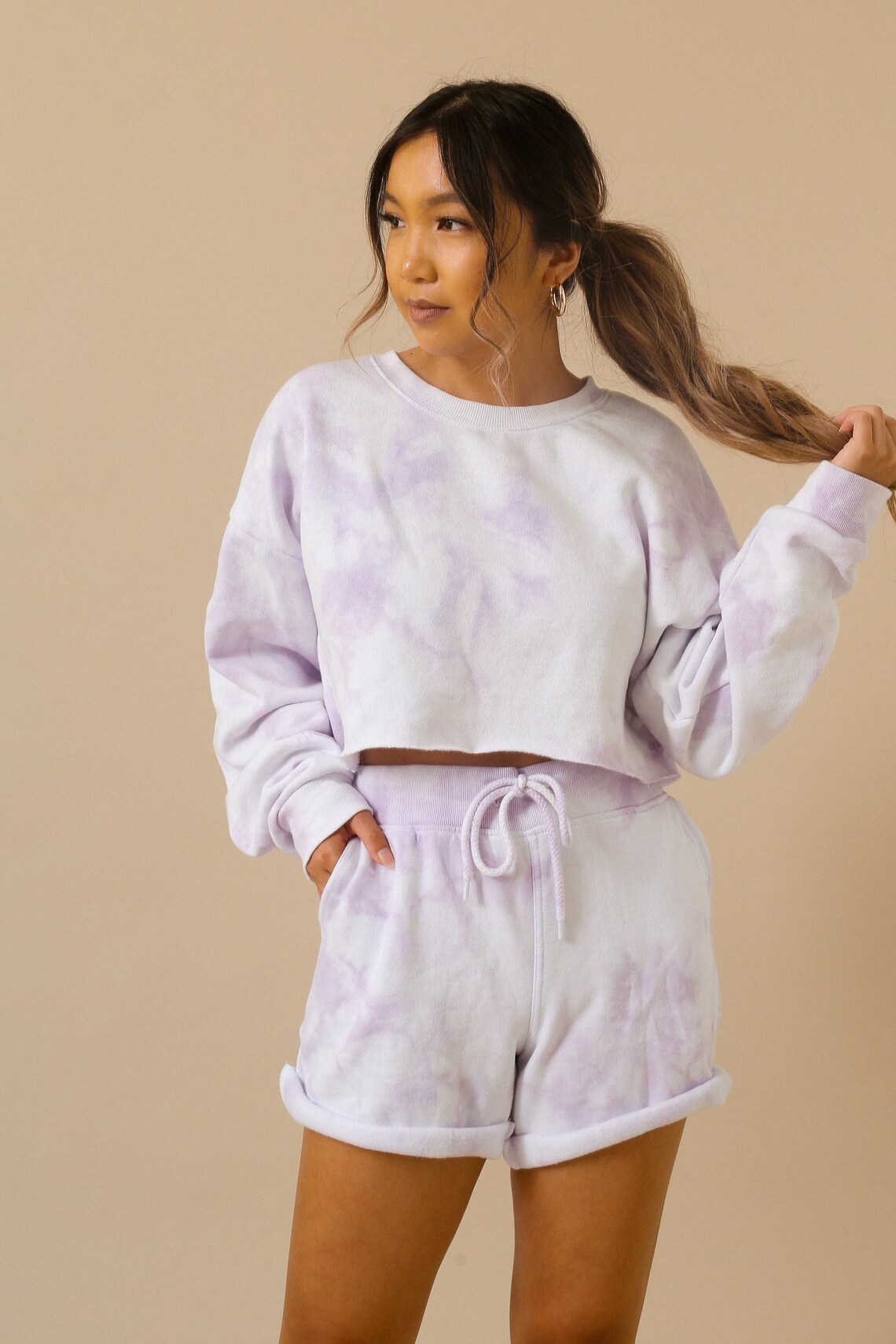 Purple Pastel Lavender Tie Dye Tie Dye Sweats Shorts Jogger - Etsy