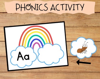 Phonics Beginning Sounds Match: Rainbow Letter Activity Printable