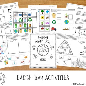 Earth Day Activity, Earth Day Printable Worksheets, Kids Craft, Earth Day Reduce Reuse Recycle, Earth Day Party, Recycling Activities