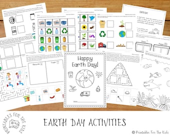 Earth Day Printable Activity Book: Reduce, Reuse, Recycle Kids Worksheet