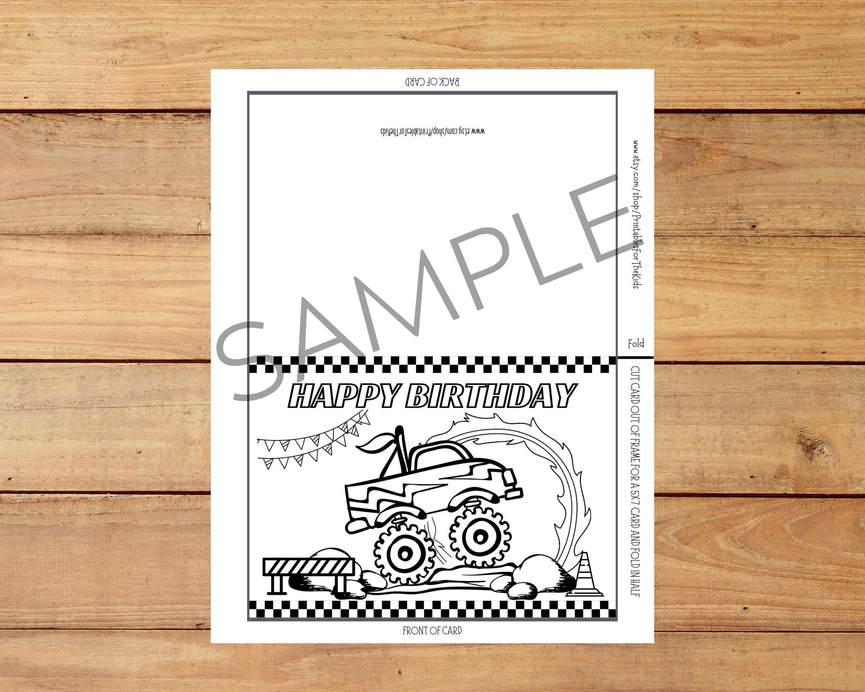 Monster Truck Card Monster Truck Birthday Card Printable Happy Il Fullxfull.4793064825 5xnl